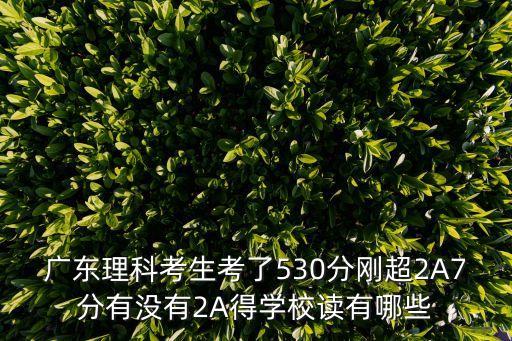 廣東理科考生考了530分剛超2A7分有沒有2A得學校讀有哪些