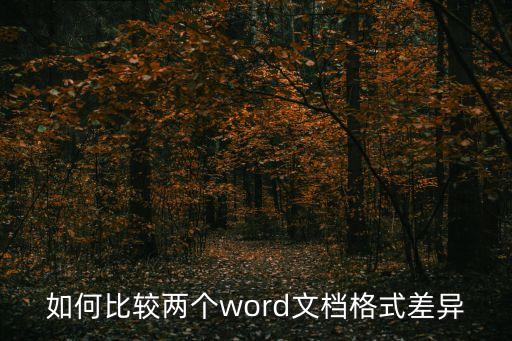 word對比，怎么比較兩個word文檔格式