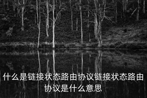 什么是鏈接狀態路由協議鏈接狀態路由協議是什么意思