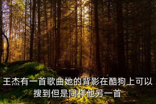 王杰她的背影，王杰有一首歌曲她的背影在酷狗上可以搜到但是同樣他另一首