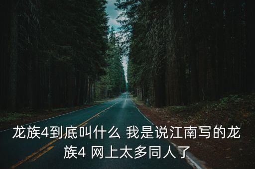龍族4到底叫什么 我是說江南寫的龍族4 網上太多同人了