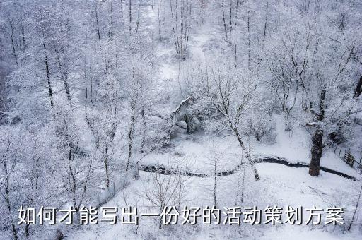 如何才能寫出一份好的活動策劃方案