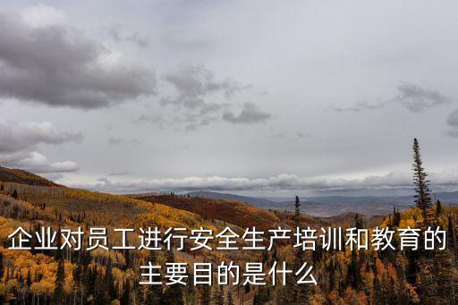 企業對員工進行安全生產培訓和教育的主要目的是什么