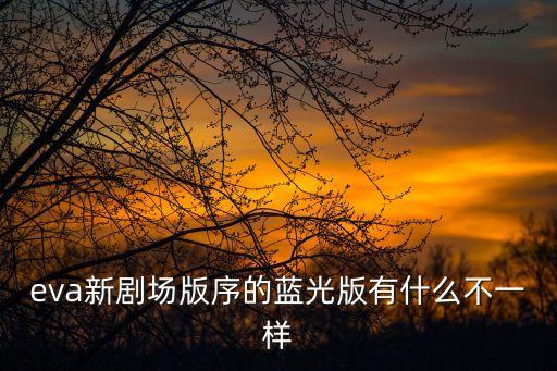 eva新劇場版序的藍光版有什么不一樣