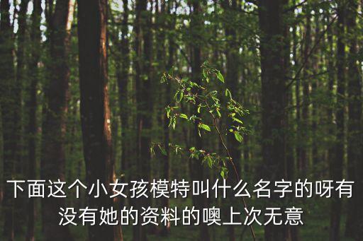 下面這個小女孩模特叫什么名字的呀有沒有她的資料的噢上次無意
