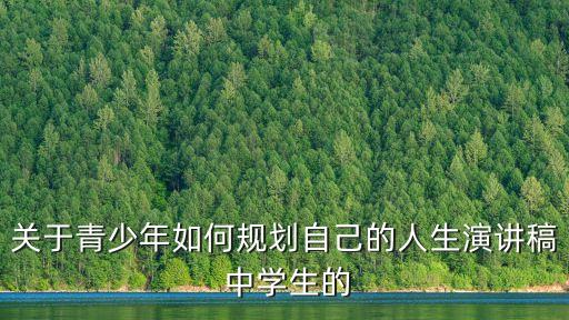 關(guān)于青少年如何規(guī)劃自己的人生演講稿 中學(xué)生的