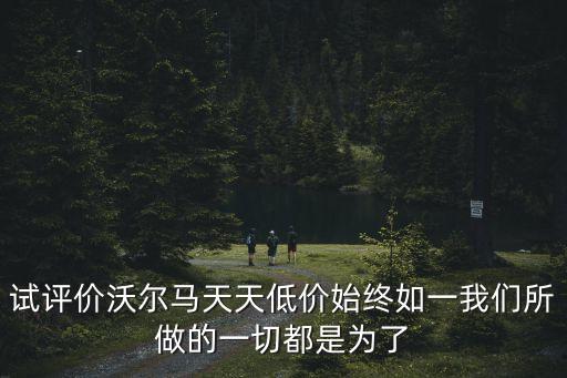 試評(píng)價(jià)沃爾馬天天低價(jià)始終如一我們所做的一切都是為了