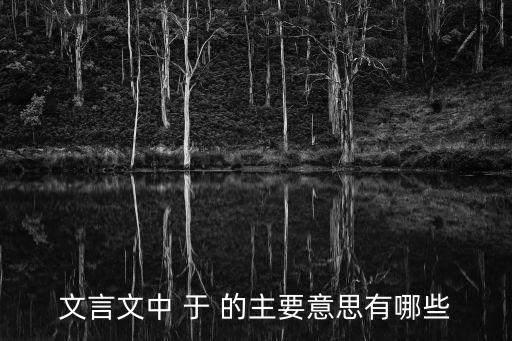 于的文言文意思，于在古文中有哪些意思