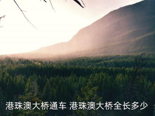 港珠澳大橋全長多少公里，港珠澳大橋通車 港珠澳大橋全長多少