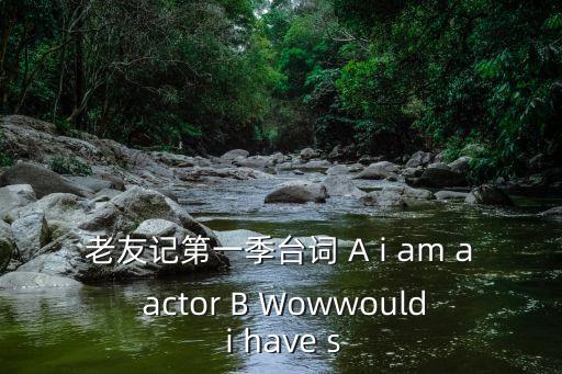 老友記第一季臺詞，老友記第一季第一集臺詞