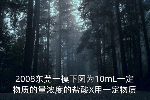 2008東莞一模下圖為10mL一定物質的量濃度的鹽酸X用一定物質
