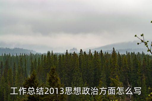 工作總結2013思想政治方面怎么寫