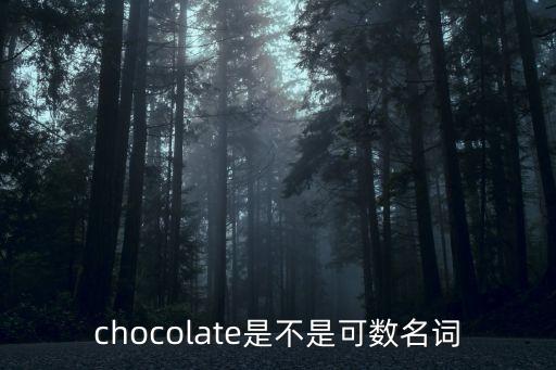 chocolate可數嗎，chocolate是不是可數名詞