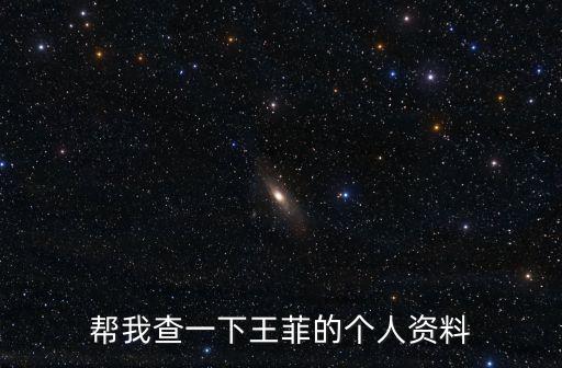 幫我查一下王菲的個人資料