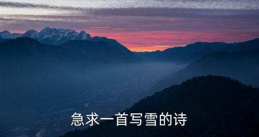 急求一首寫雪的詩