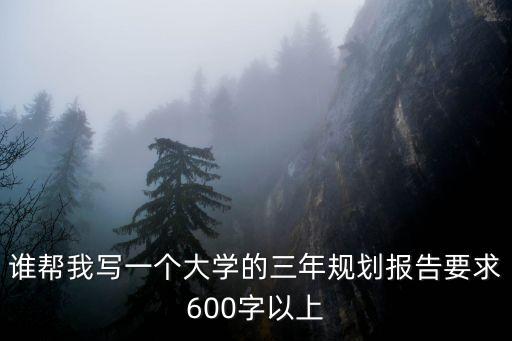 誰幫我寫一個大學的三年規劃報告要求600字以上