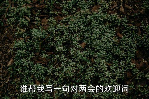 誰幫我寫一句對兩會的歡迎詞