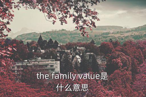 the family value是什么意思