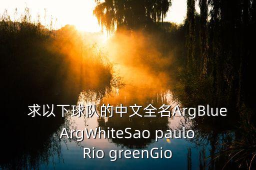 求以下球隊的中文全名ArgBlueArgWhiteSao pauloRio greenGio