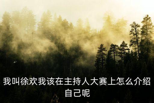 我叫徐歡我該在主持人大賽上怎么介紹自己呢