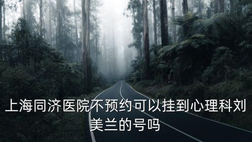 上海同濟醫院不預約可以掛到心理科劉美蘭的號嗎