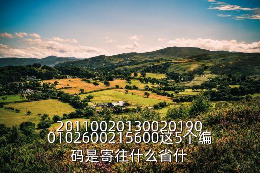 201100201300201900102600215600這5個編碼是寄往什么省什
