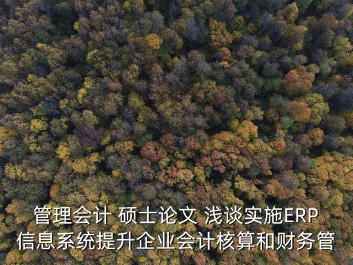 管理會計 碩士論文 淺談實施ERP信息系統提升企業(yè)會計核算和財務管