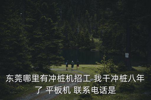 東莞哪里有沖樁機招工 我干沖樁八年了 平板機 聯系電話是