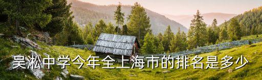 吳淞中學今年全上海市的排名是多少