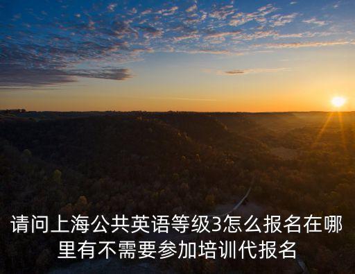 請問上海公共英語等級3怎么報名在哪里有不需要參加培訓代報名