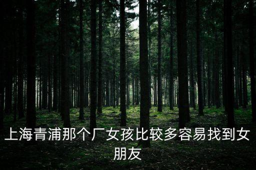 上海青浦那個廠女孩比較多容易找到女朋友