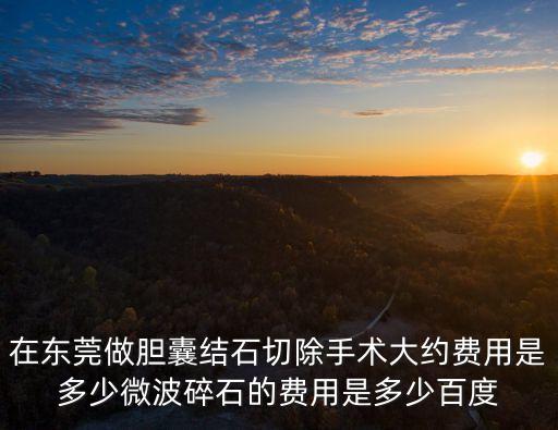 在東莞做膽囊結(jié)石切除手術(shù)大約費(fèi)用是多少微波碎石的費(fèi)用是多少百度