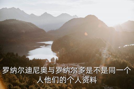 羅納爾多迪尼奧，羅納爾迪尼奧