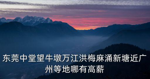 東莞中堂望牛墩萬江洪梅麻涌新塘近廣州等地哪有高薪
