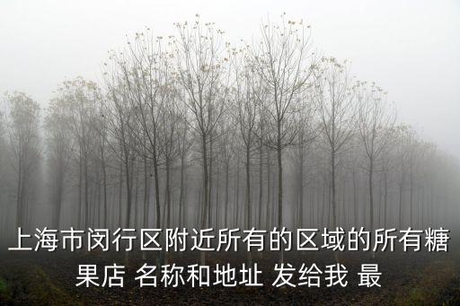 上海市閔行區洪家海食品經營部，上海市閔行區附近所有的區域的所有糖果店 名稱和地址 發給我 最