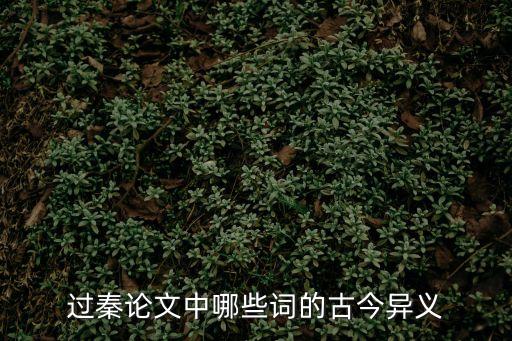 過秦論文中哪些詞的古今異義