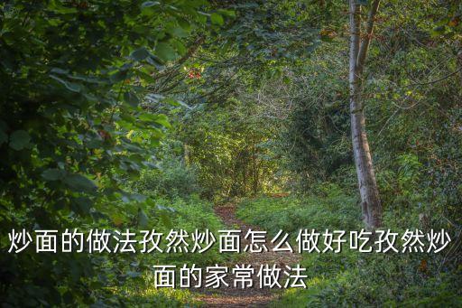 炒面的做法孜然炒面怎么做好吃孜然炒面的家常做法