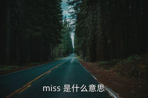 miss是什么意思，miss什么意思