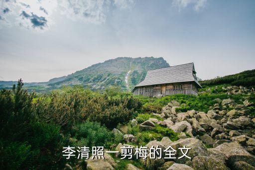 李清照一剪梅的全文