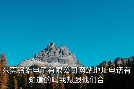 東莞銘?zhàn)╇娮佑邢薰揪W(wǎng)站地址電話有知道的嗎我想跟他們合