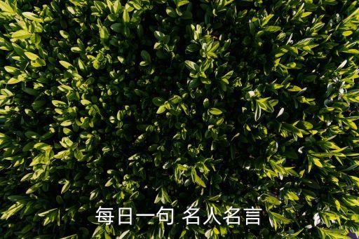每日一句 名人名言