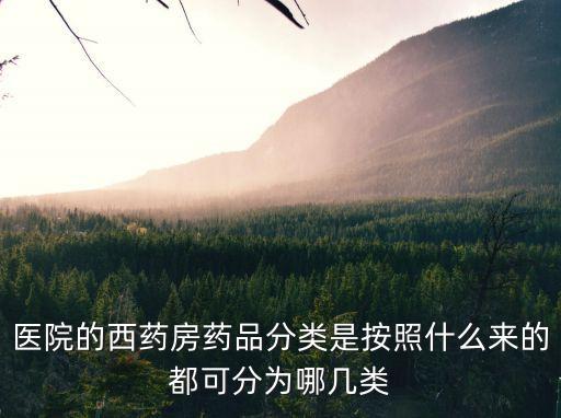 醫院的西藥房藥品分類是按照什么來的都可分為哪幾類
