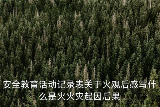 安全教育活動記錄表關(guān)于火觀后感寫什么是火火災(zāi)起因后果