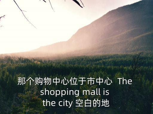 購物中心的英文，購物中心的英語則么寫