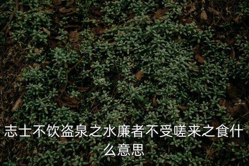 不受嗟來之食，不受嗟來之食什么意思