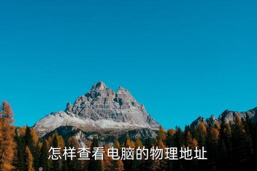 怎樣查看電腦的物理地址