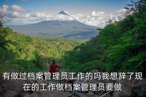 有做過檔案管理員工作的嗎我想辭了現在的工作做檔案管理員要做