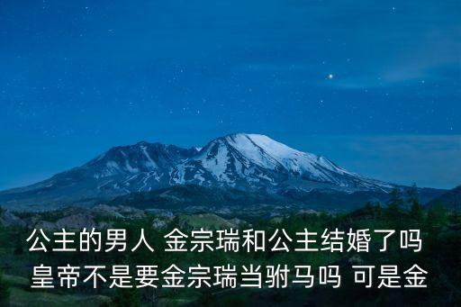 公主的男人 金宗瑞和公主結婚了嗎 皇帝不是要金宗瑞當駙馬嗎 可是金
