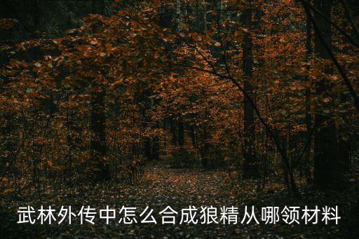 武林外傳中怎么合成狼精從哪領材料