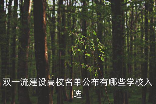 雙一流建設高校名單公布有哪些學校入選